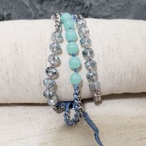 Blue/silver wrap bracelet/necklace